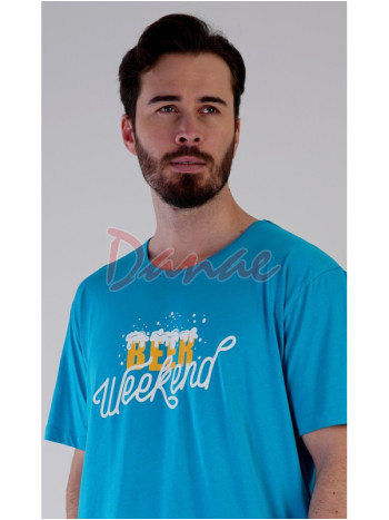 Pánská noční košile krátký rukáv Beer Weekend