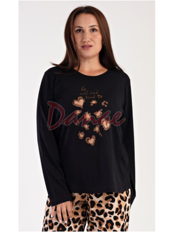 Dámské pyžamo dlouhé nadměrné Be cool and kind - až do 7XL