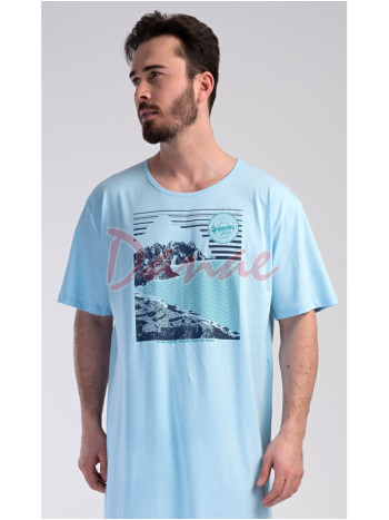 Pánská noční košile krátký rukáv Mountain