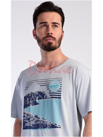 Pánská noční košile krátký rukáv Wander šedá