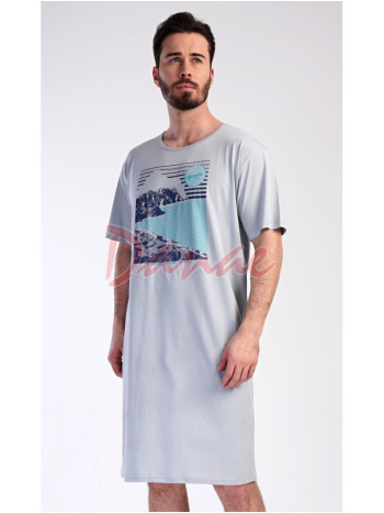 Pánská noční košile krátký rukáv Wander šedá