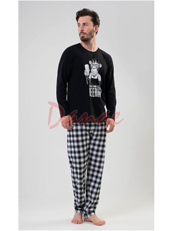 Pánské pyžamo s opicí dlouhé Time to drink