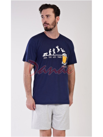 Pánské pyžamo krátké s pivem šortky Friday modrá