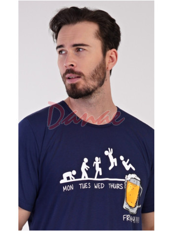 Pánské pyžamo krátké s pivem šortky Friday modrá