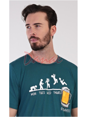 Pánské pyžamo krátké s pivem šortky Friday zelená