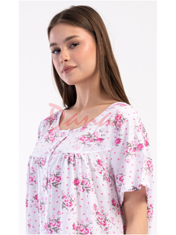 Dámská noční košile s květy krátký rukáv Julie