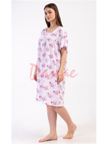 Dámská noční košile s květy krátký rukáv Julie