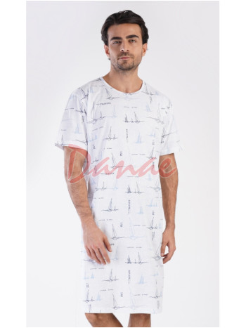 Pánská noční košile krátký rukáv Plachetnice