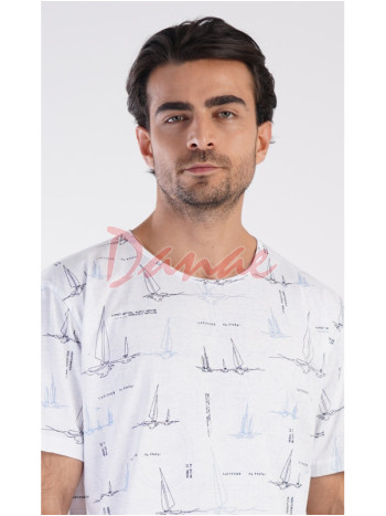 Pánská noční košile krátký rukáv Plachetnice