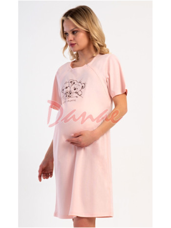 Mateřská noční košile rozepínání na zip Medvědi