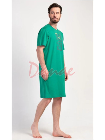 Pánská noční košile krátký rukáv Vienetta Outdoor zelená