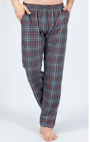 Pánské pyžamové kalhoty dlouhé kárované